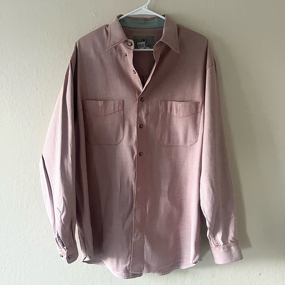 The Territory Ahead Mens Casual Button Down Shirt Size XL Red Long Sleeve